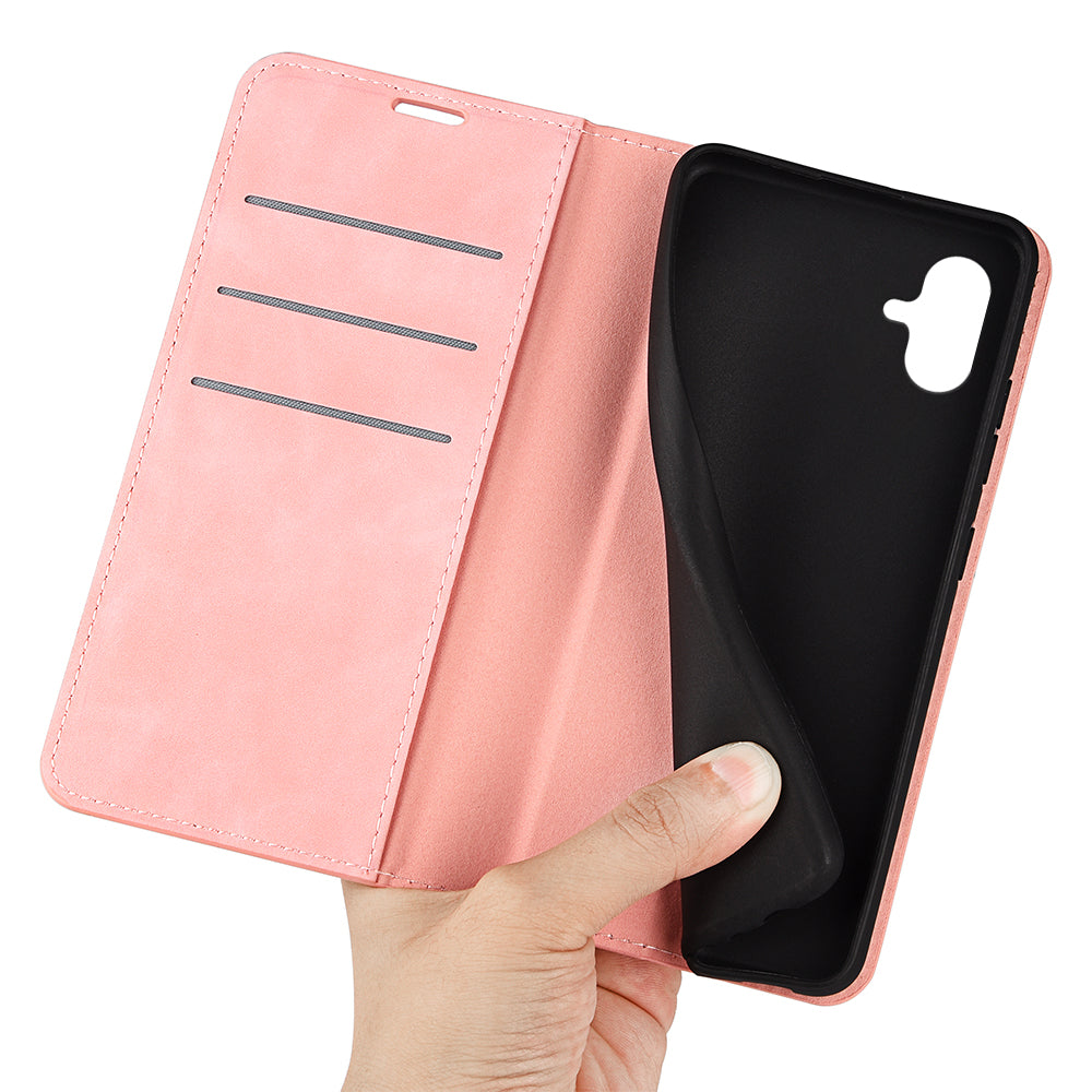 For Samsung Galaxy A04e 4G / F04 4G / M04 4G Skin-touch Feeling PU Leather Wallet Case Stand Magnetic Absorption Flip Protective Phone Cover For Samsung Galaxy A04e 4G / F04 4G / M04 4G Skin-touch Feeling PU Leather Wallet Case Stand Magnetic Absorption Flip Protective Phone Cover